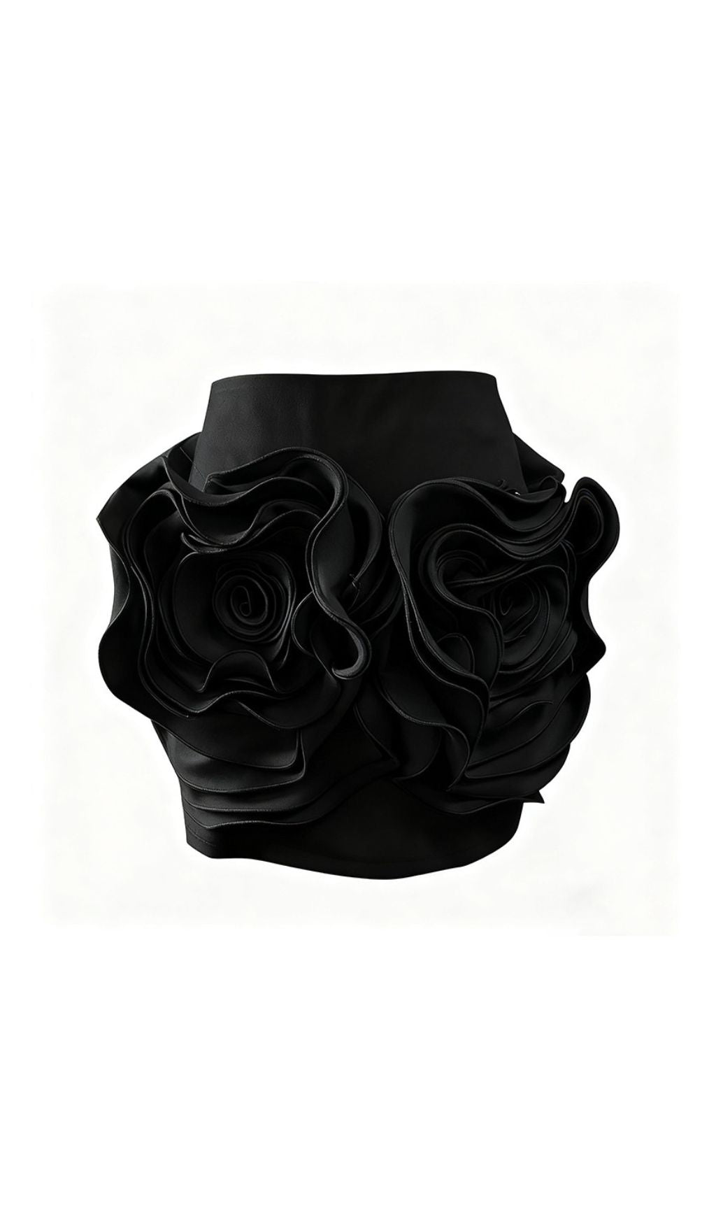 Ilmari Red Rose 3D Flower Mini Skirt - Elegant Statement Piece