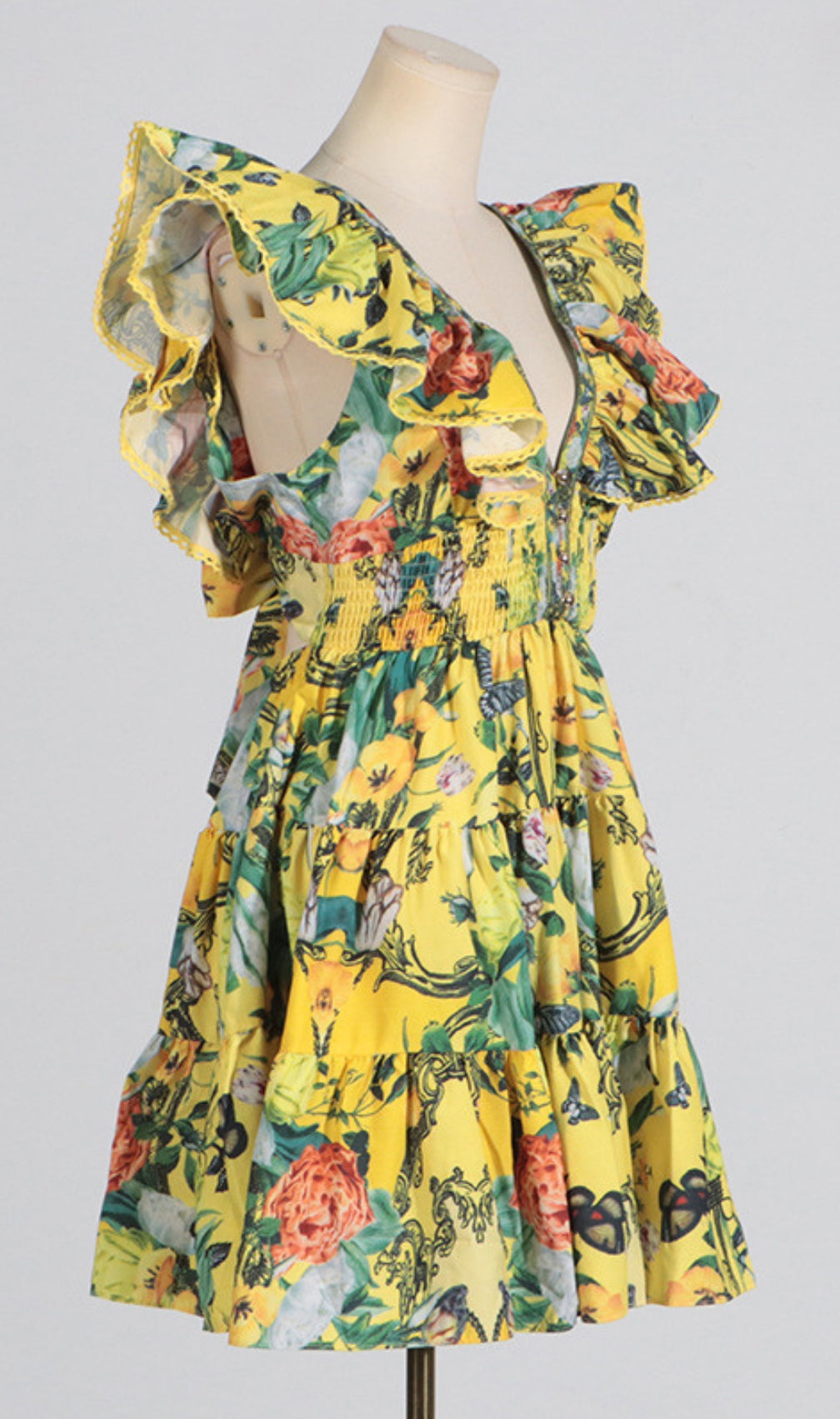 Cortez Floral V-Neck Mini Dress