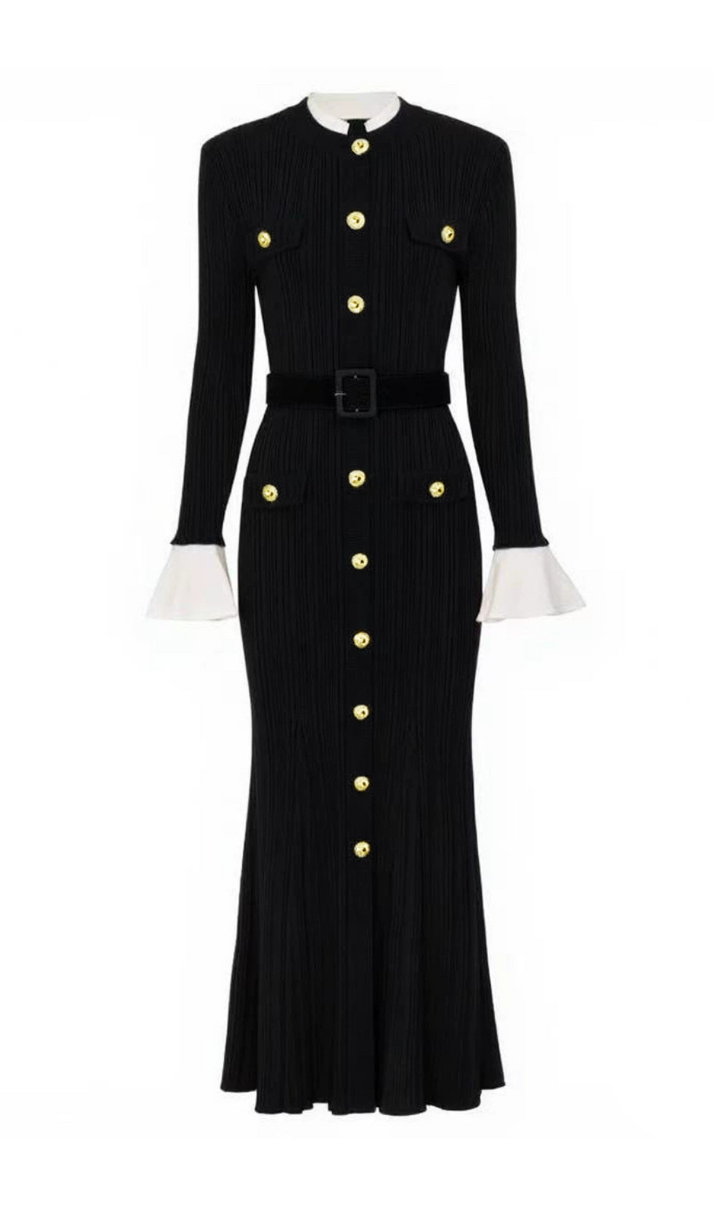 Heather Knit Long Sleeve Midi Dress