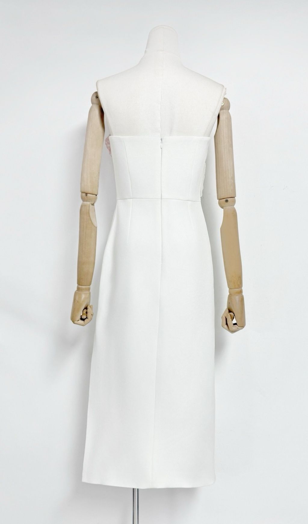 Kifle Blossom White Strapless Floral Embroidered Midi Dress