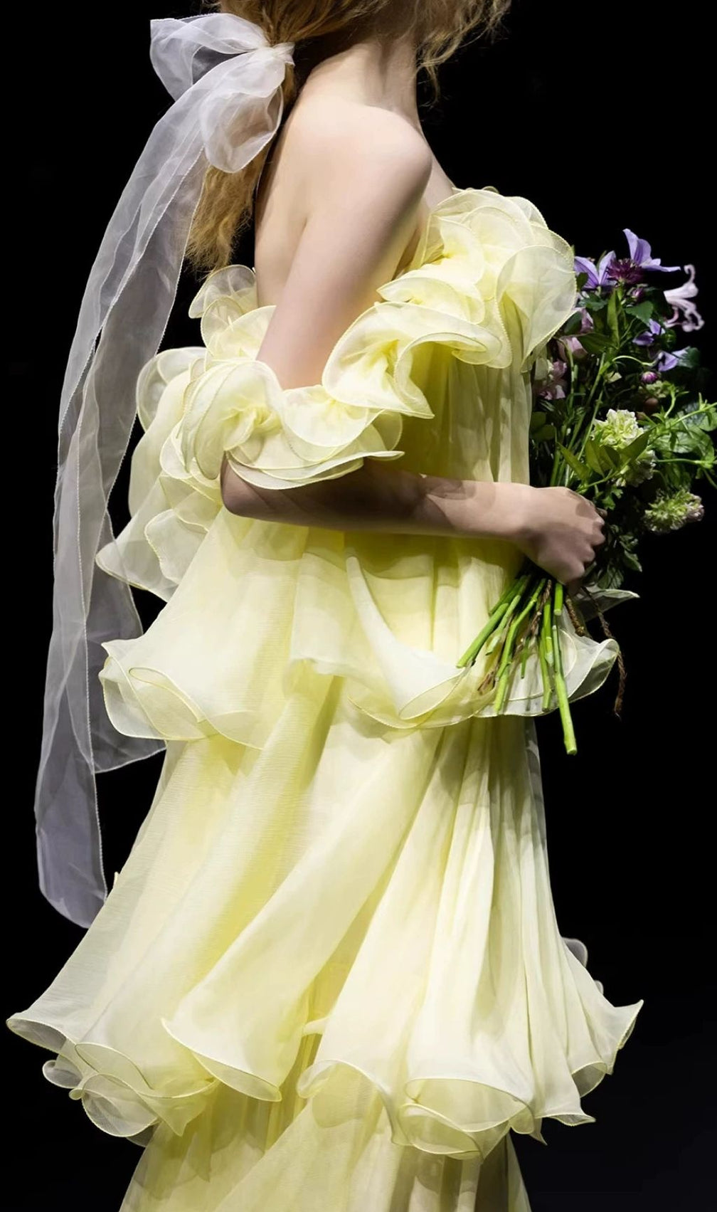 Kenadia Sunny Yellow Off-Shoulder Ruffle Maxi Dress - Effortless Summer Elegance