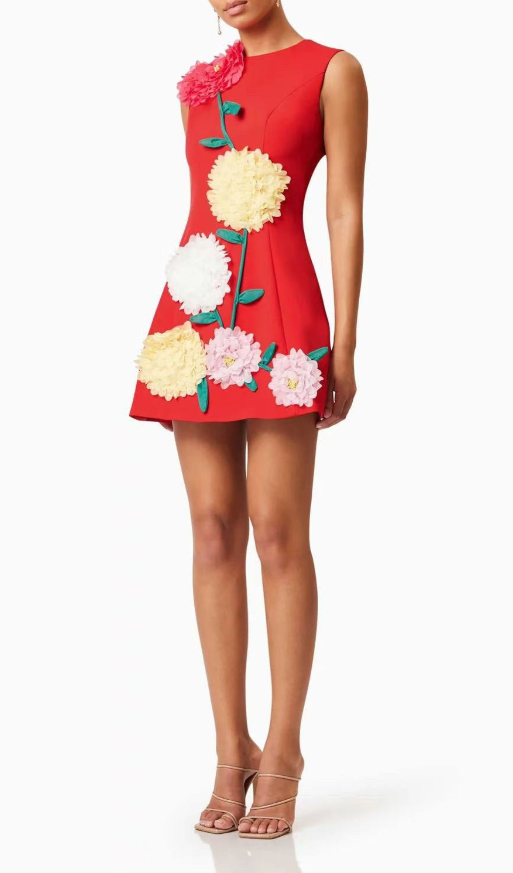 Erica Red Flower Mini Dress