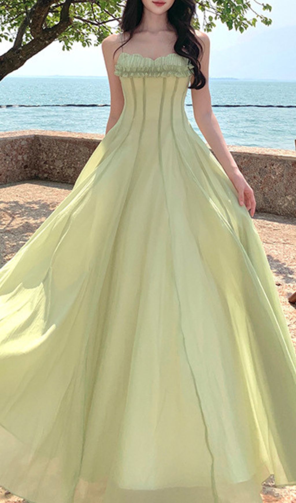 Fala Green Strappy Maxi Dress