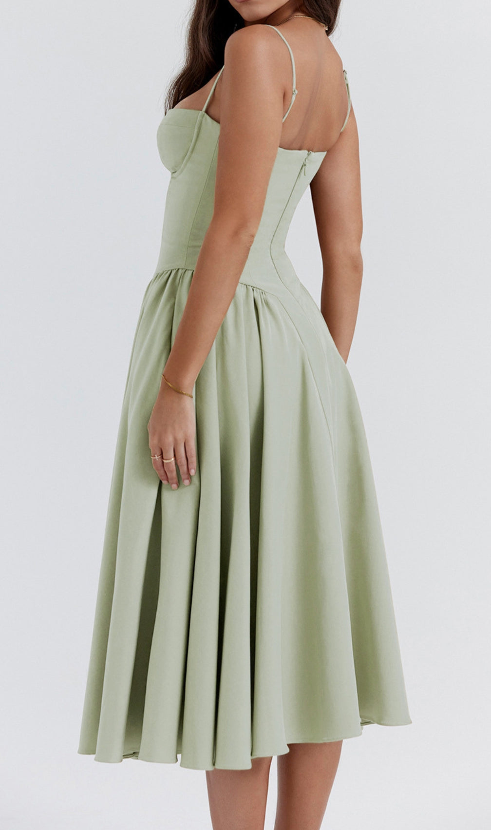 Dextra Green Strappy Midi Dress