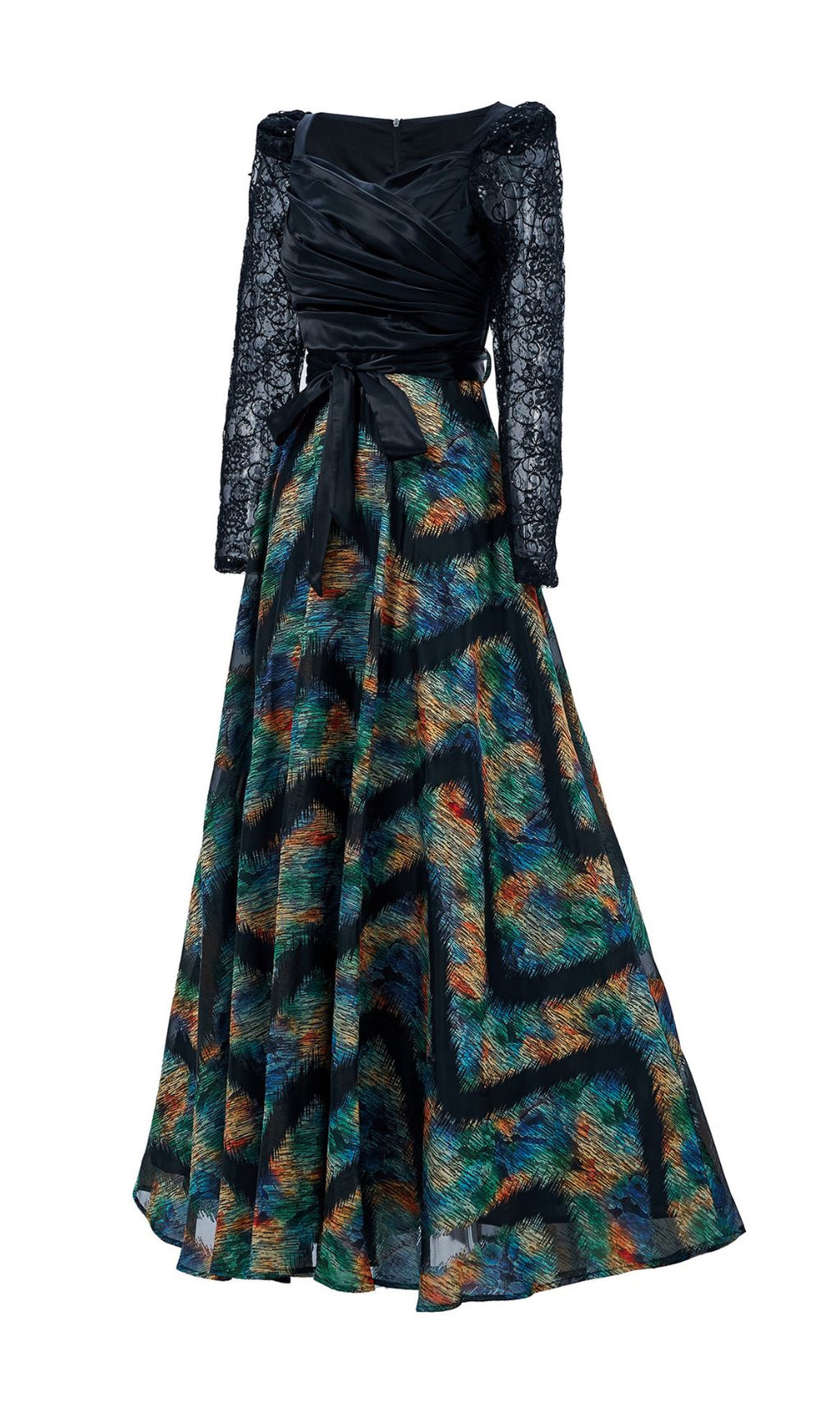 Ffan Green Ruched Long Sleeve Maxi Dress