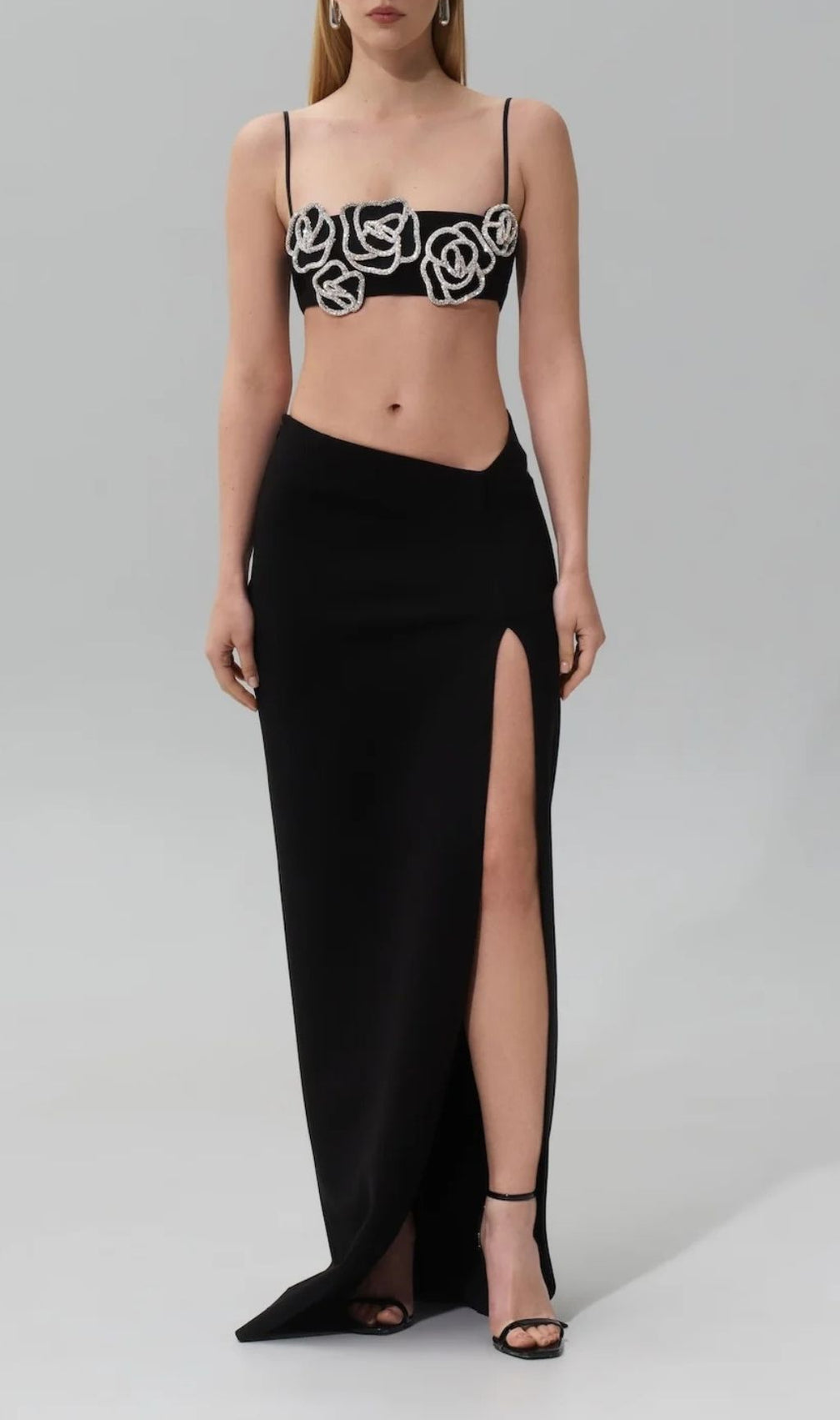 Gidget Black Flower Top & Maxi Skirt