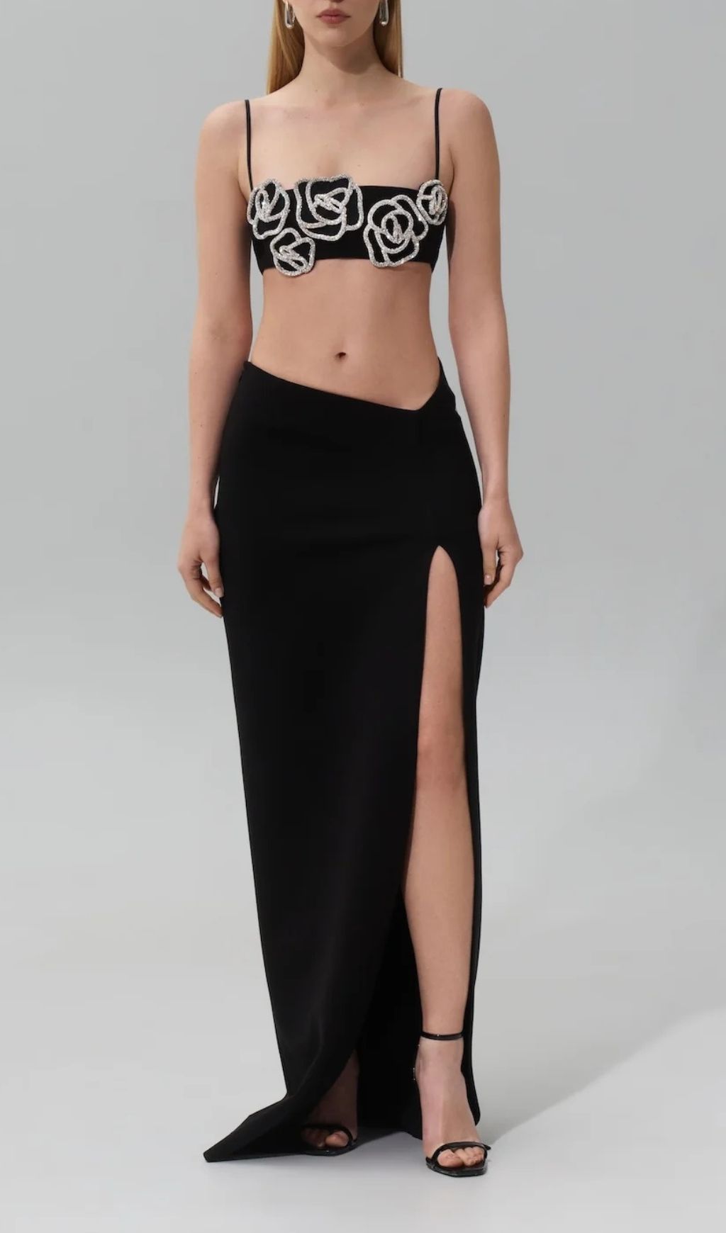 Gidget Black Flower Top & Maxi Skirt