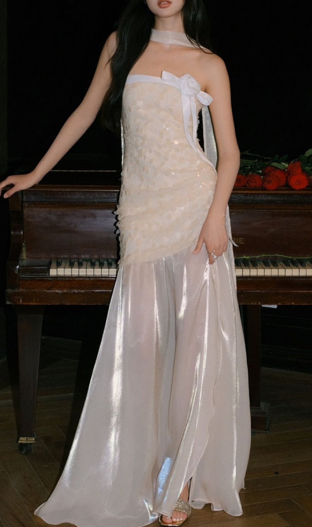 Kaori Dazzling Sequin Strapless Maxi Gown - Elegant Evening & Prom Dress