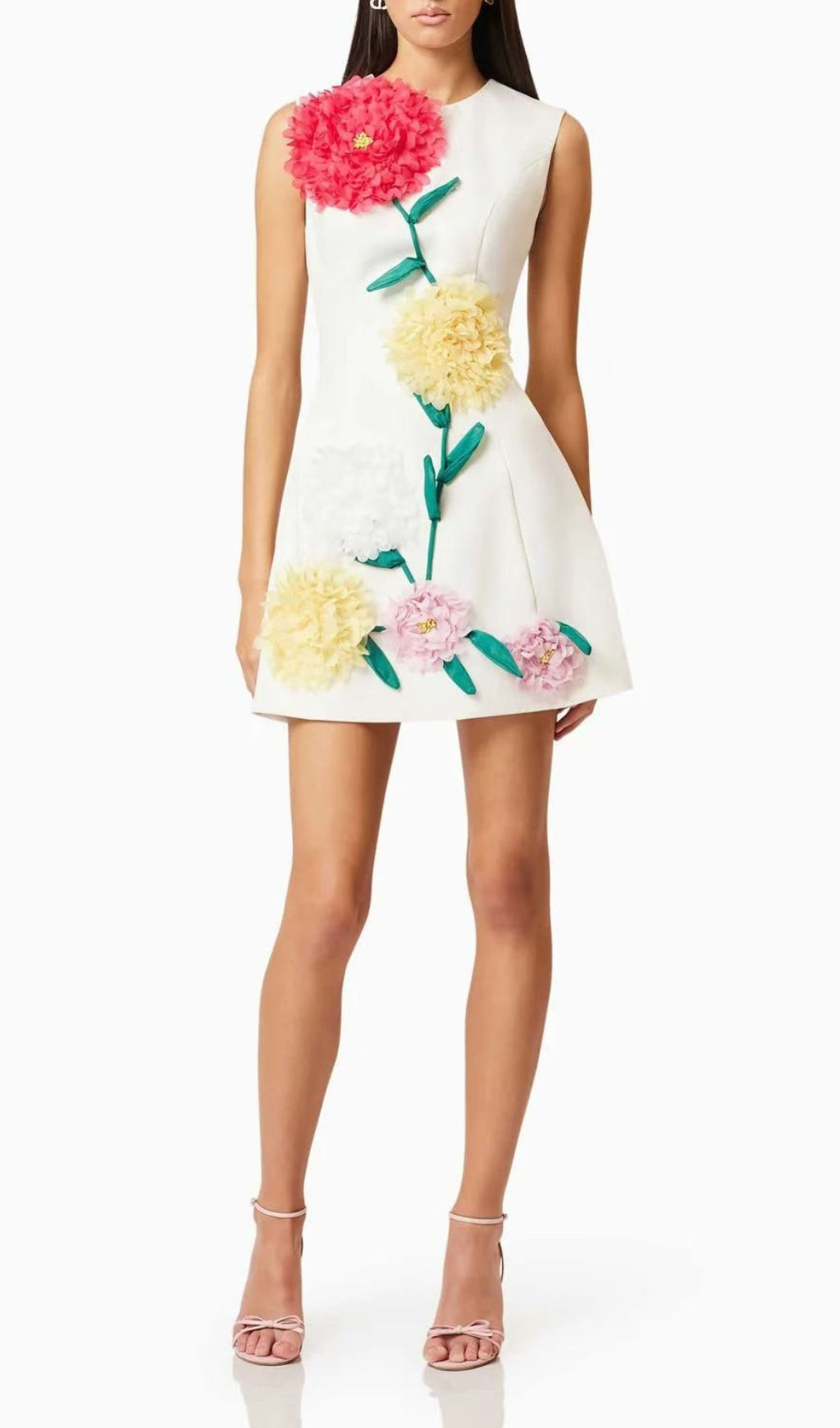 Erica White Flower Mini Dress