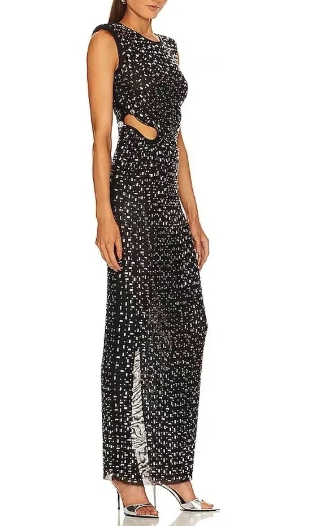 Dafina Black Crystal Maxi Dress
