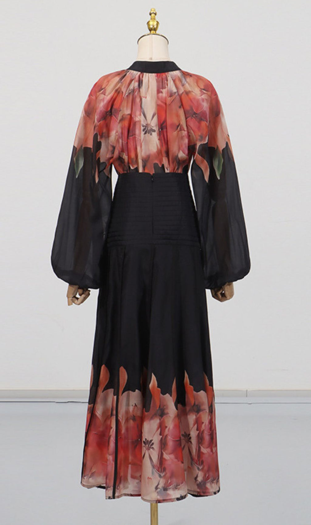 Gerda Flower Printed Long Sleeve Shirt & Skirt Set