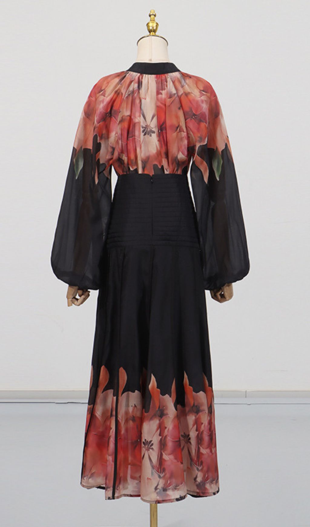 Gerda Flower Printed Long Sleeve Shirt & Skirt Set