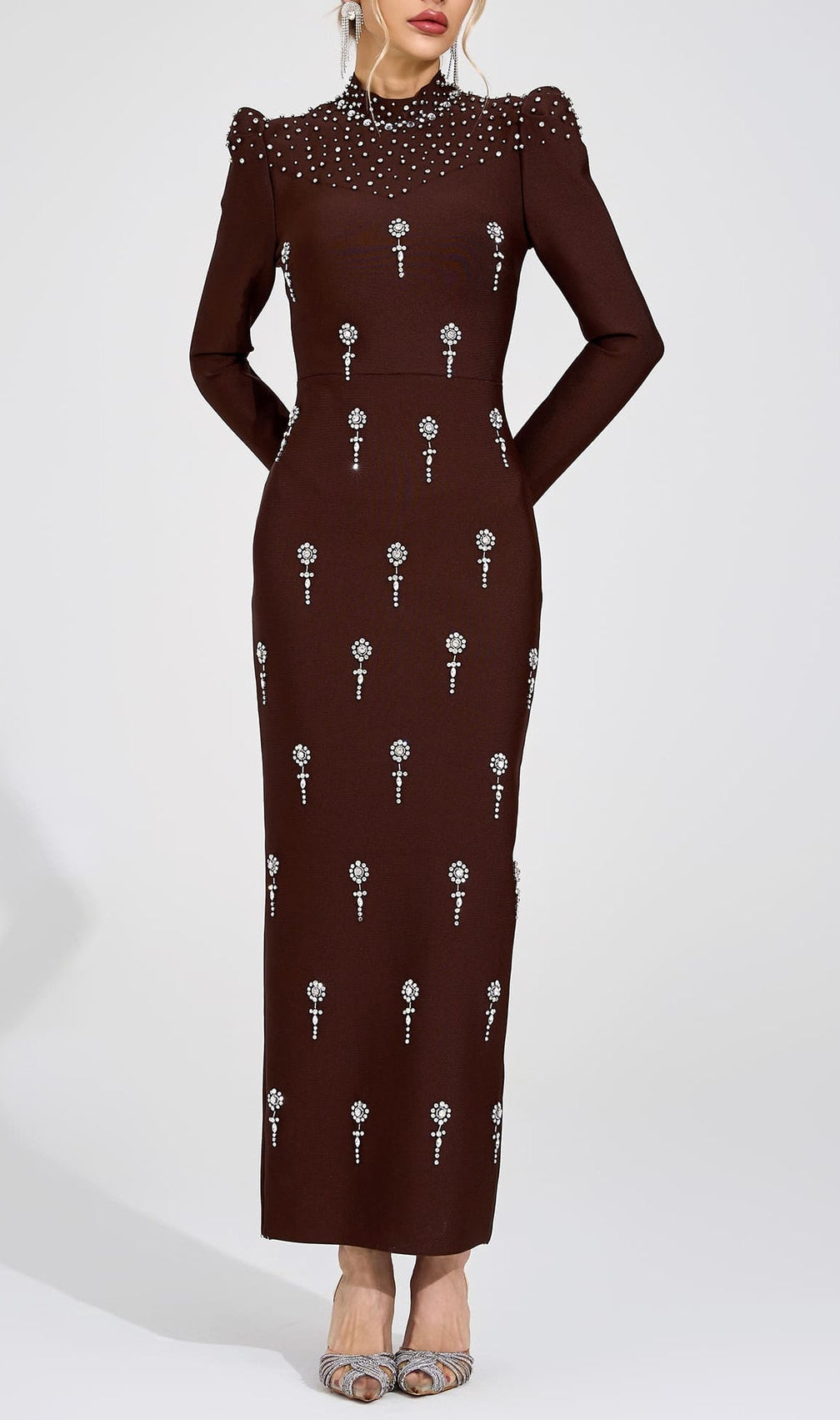 tammy Brown rhinestone embellished Bandage Maxi Dress
