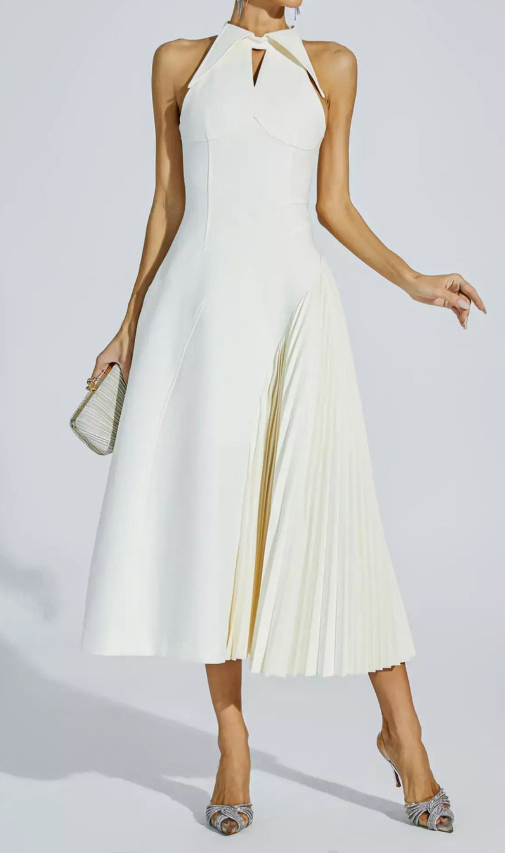 Clemency Sleeveless Pleated Midi Dress