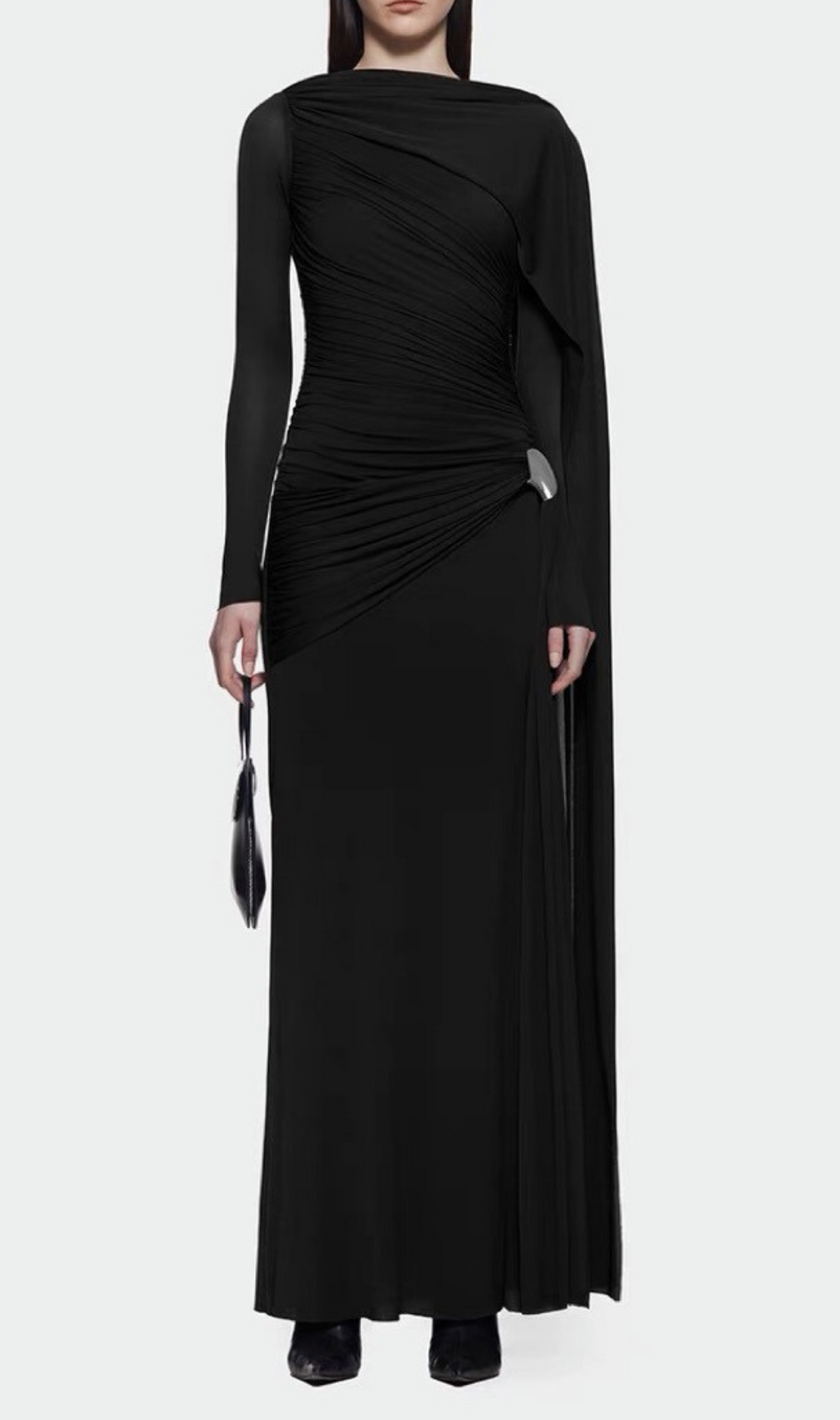 Hanayo Ruched Long Sleeve Maxi Dress