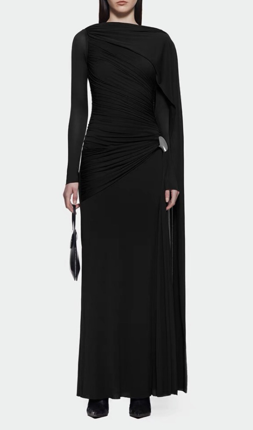 Hanayo Ruched Long Sleeve Maxi Dress