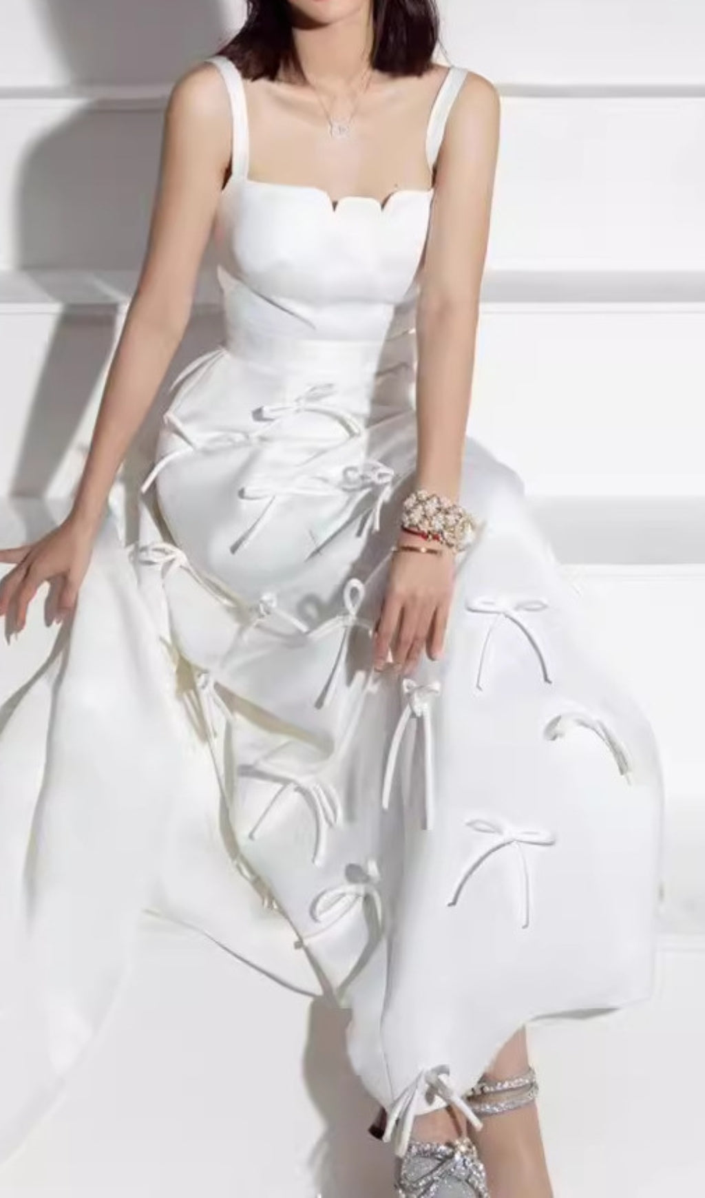 Aphea Bow Embellished Maxi Dress