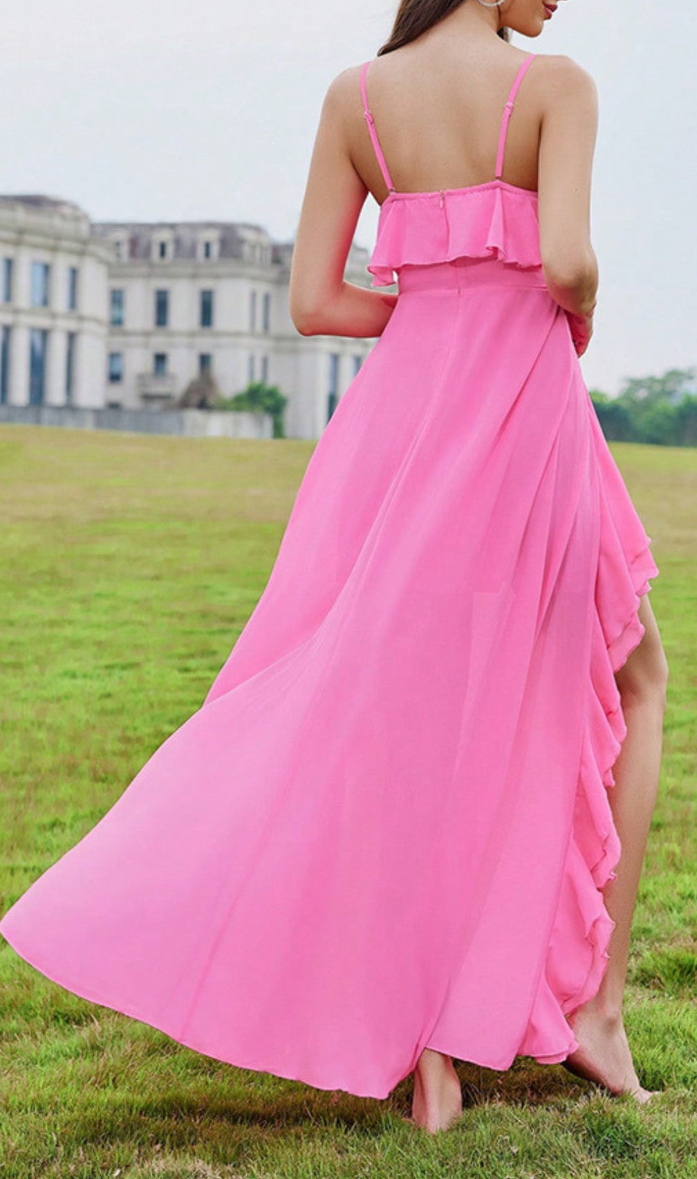 Amalthea Slit Ruffle Maxi Dress