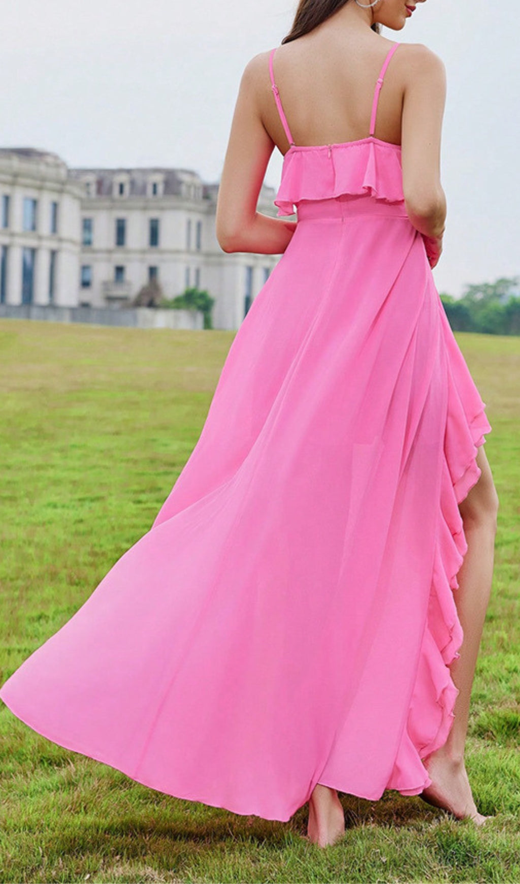 Amalthea Slit Ruffle Maxi Dress