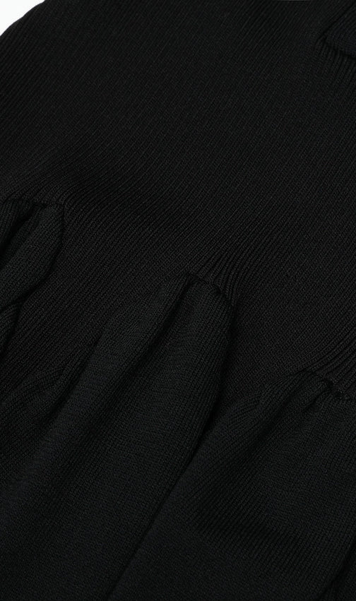 Kimi Black Sleeveless V-neck Knit Maxi Dress