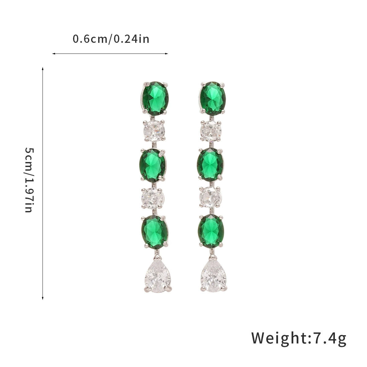 Elegant Emerald Green Bow Cubic Zirconia Jewelry Set