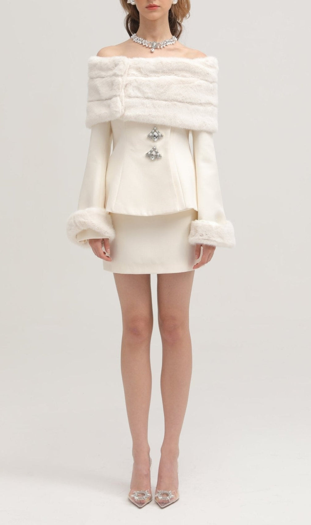 Balthasar Faux-Fur Jacket & Skirt Set