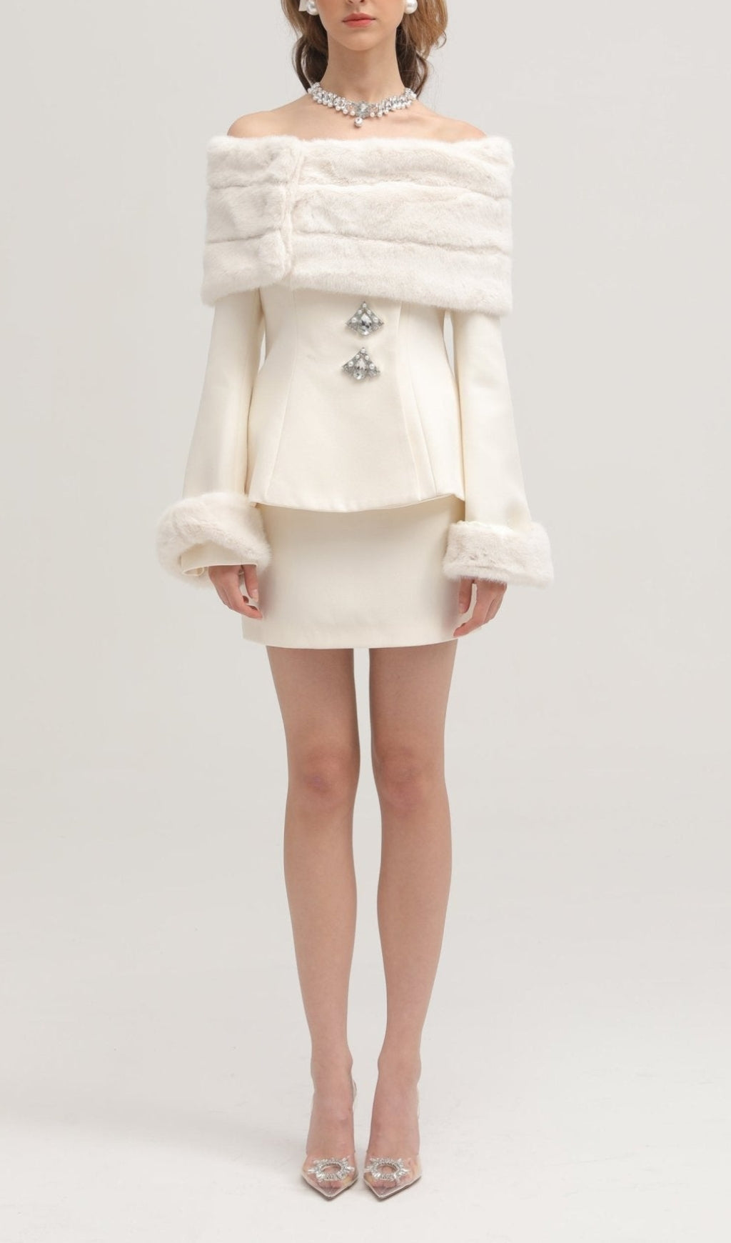 Balthasar Faux-Fur Jacket & Skirt Set
