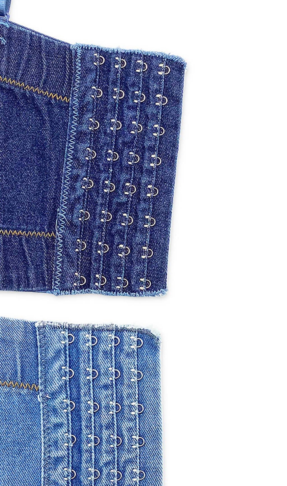 Bustier Denim Top In Blue