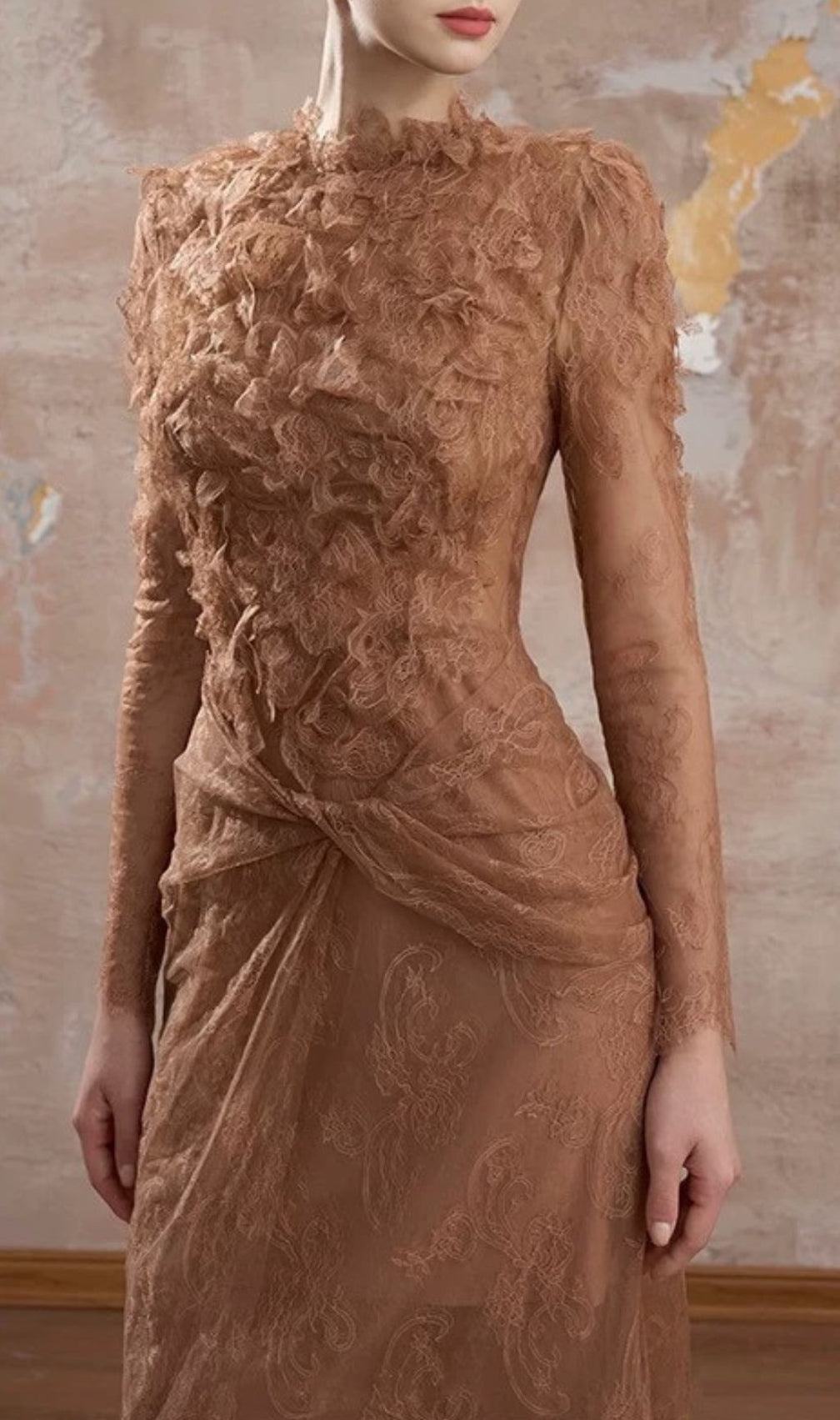 Jamar Romantic Lace Midi Dress | Elegant Long Sleeve Occasion Wear