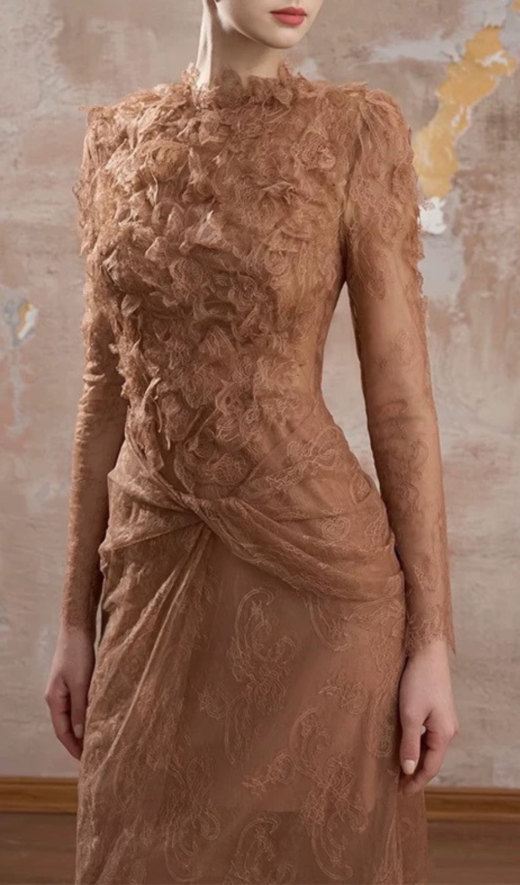 Jamar Romantic Lace Midi Dress | Elegant Long Sleeve Occasion Wear