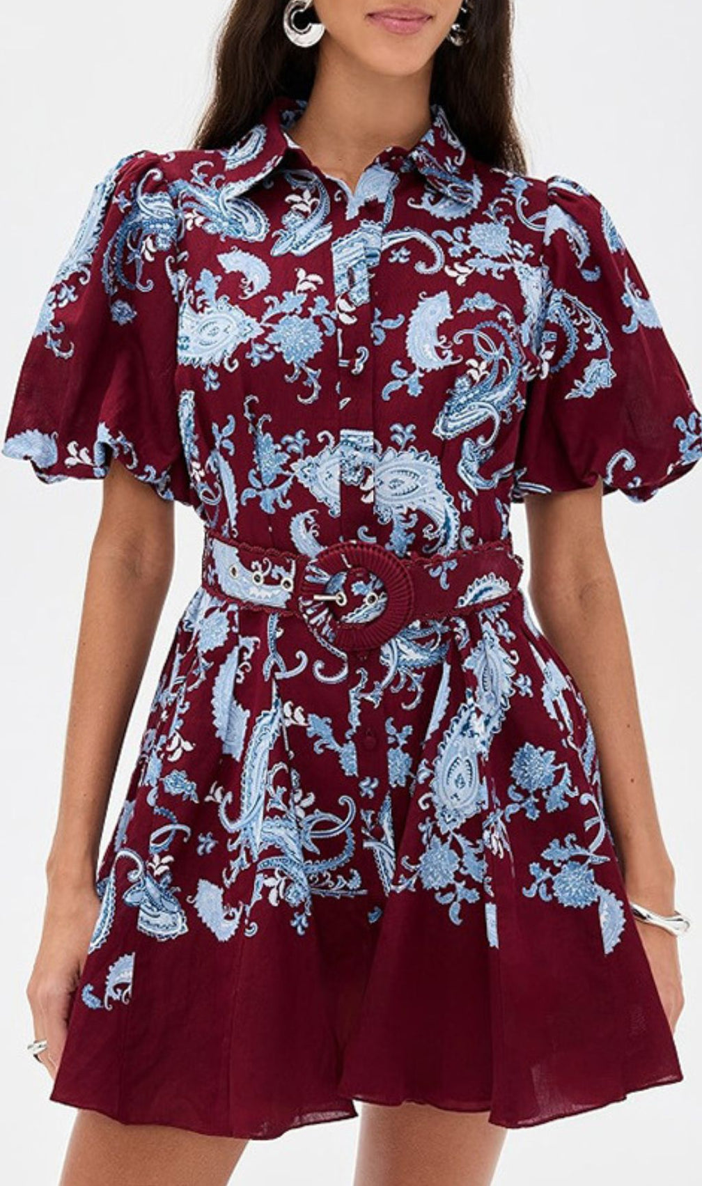 Women's Ilione Paisley Print Belted Mini Dress - Chic & Versatile
