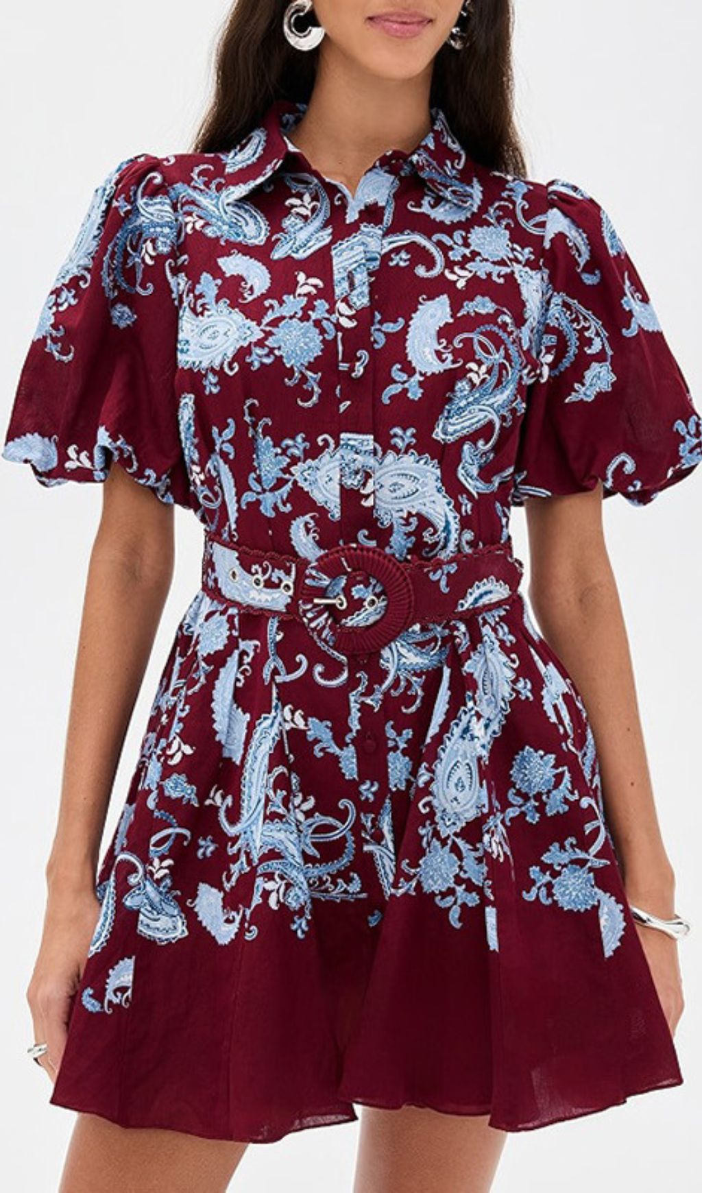 Women's Ilione Paisley Print Belted Mini Dress - Chic & Versatile