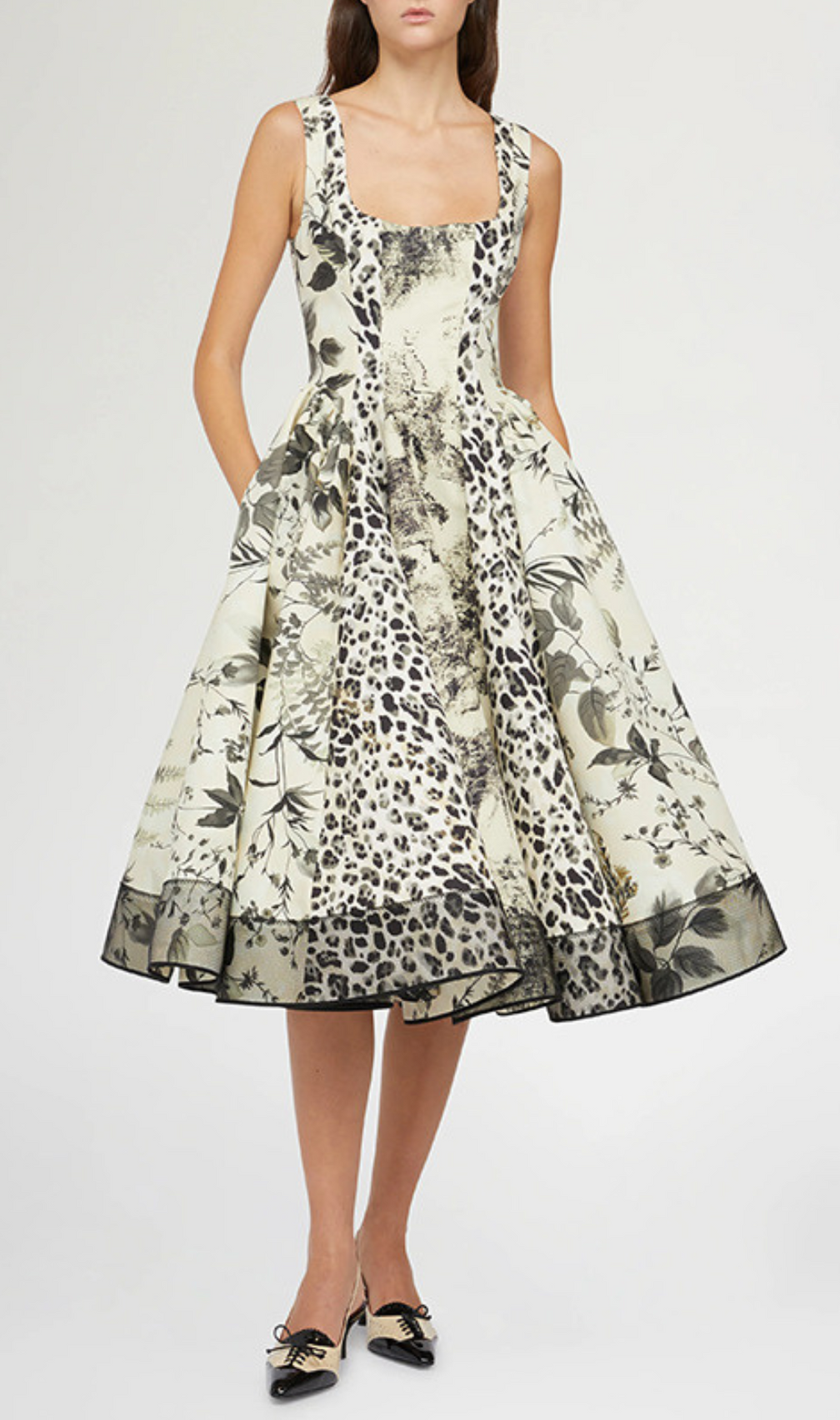 Harald Square Neck Printed Midi Dress