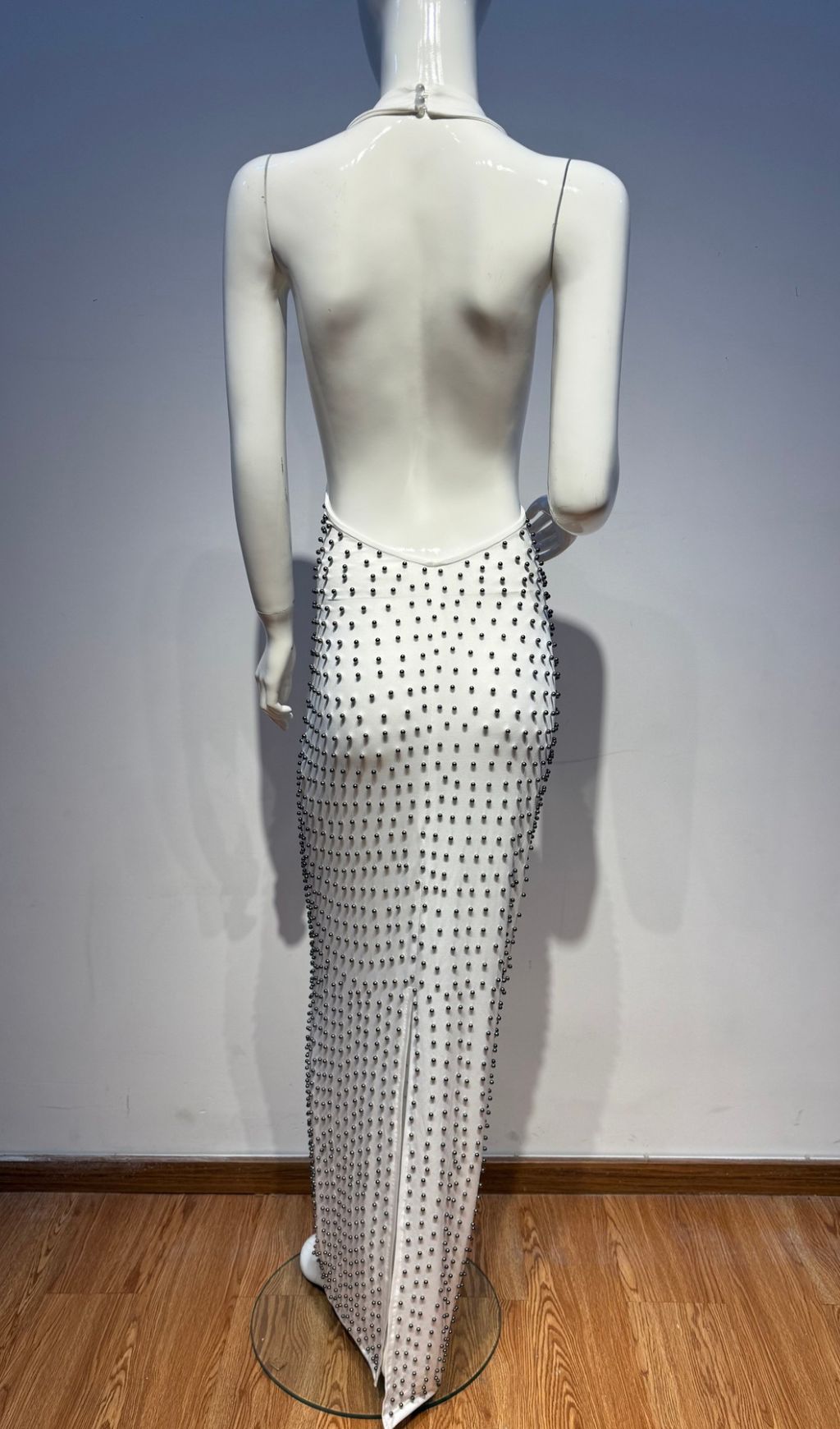 Jahzara Sparkling Halter Beaded Backless Maxi Dress | Elegant Gala & Formal Gown