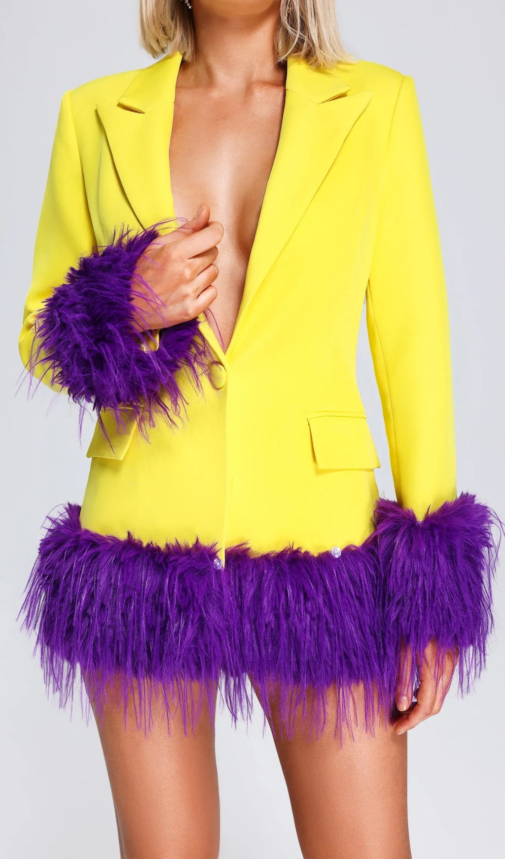 Anzu Feather Blazer Dress