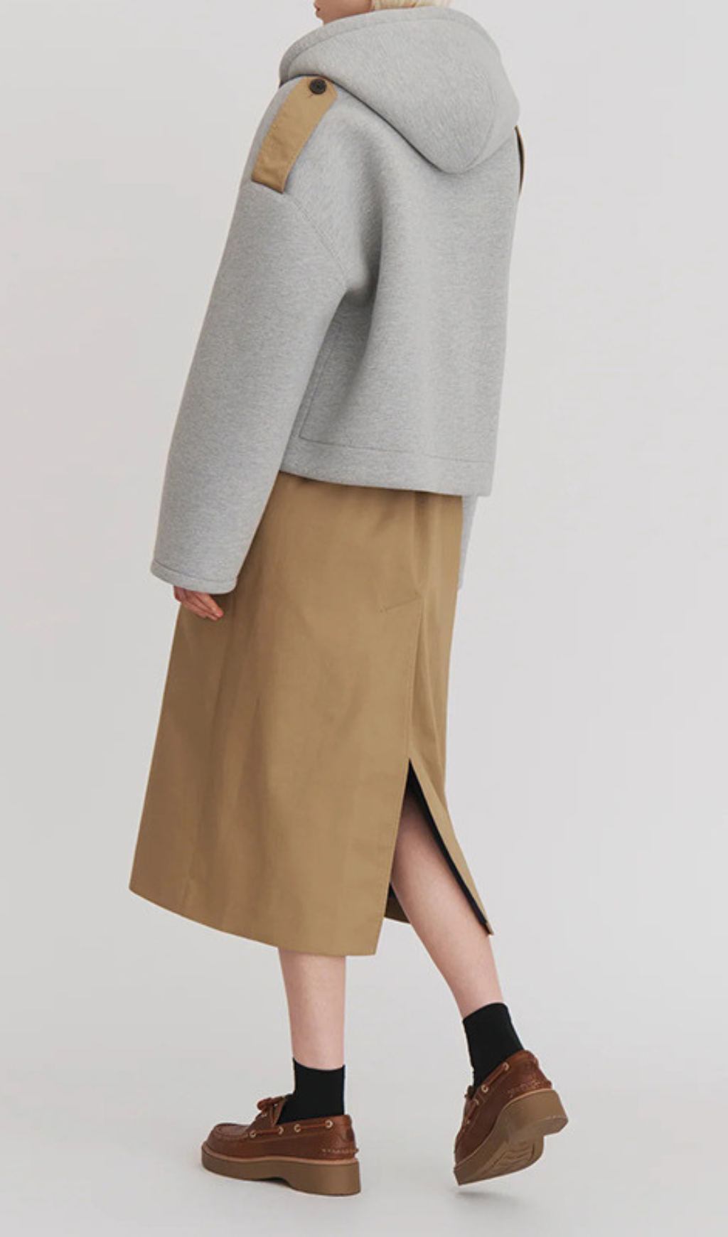 Gwidon Color-blocked Long Coat With A Hood