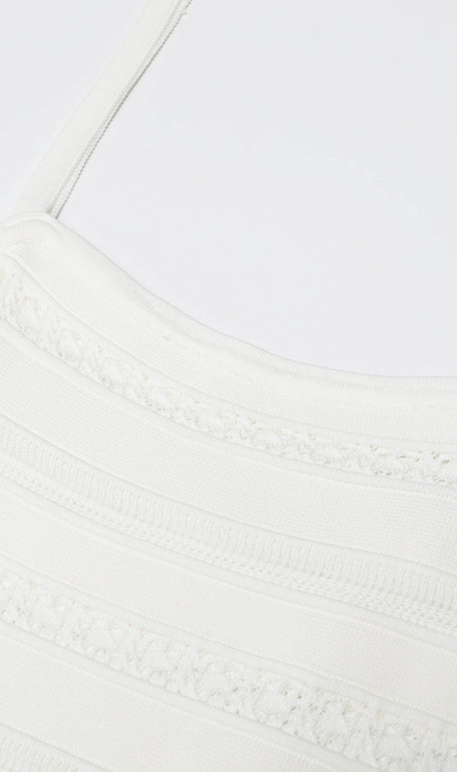Kinsey White Knit Cardigan & Dress Set
