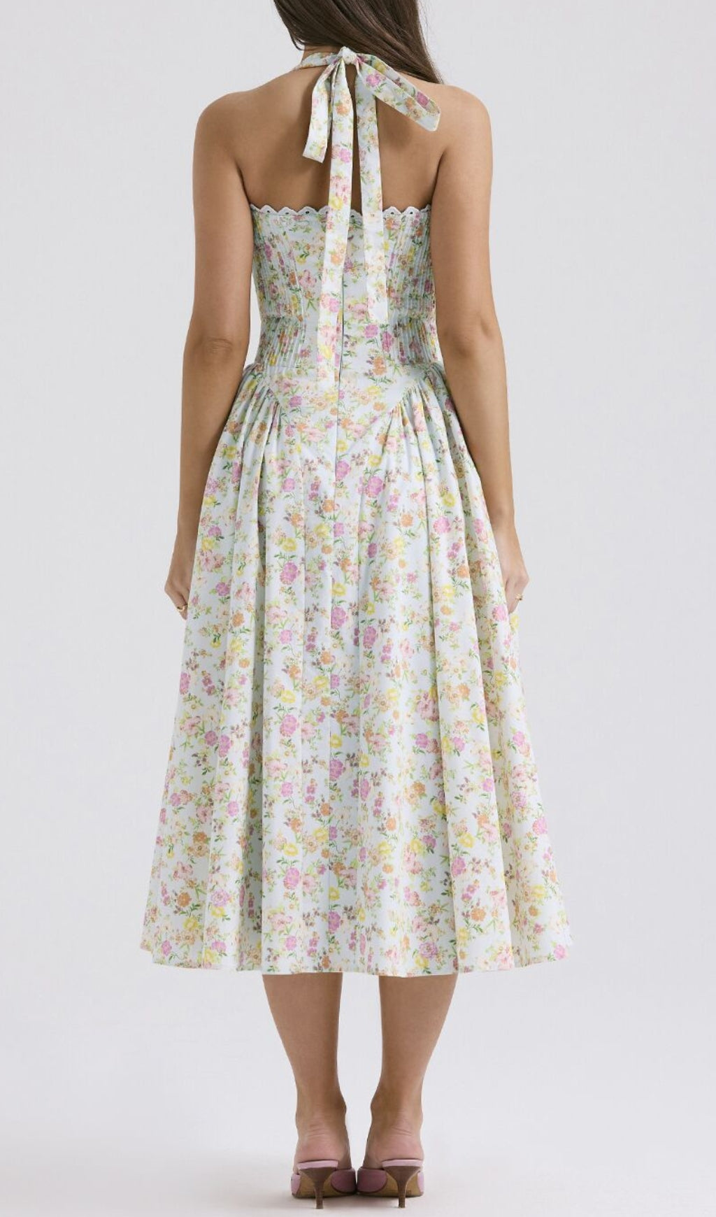Allegro Green Floral Midi Dress