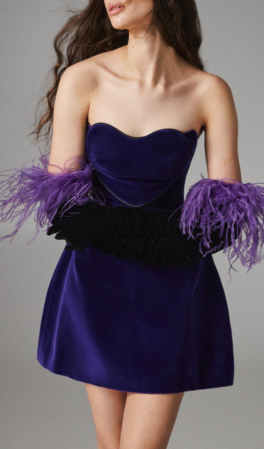 Ashling Velvet Strapless Mini Dress