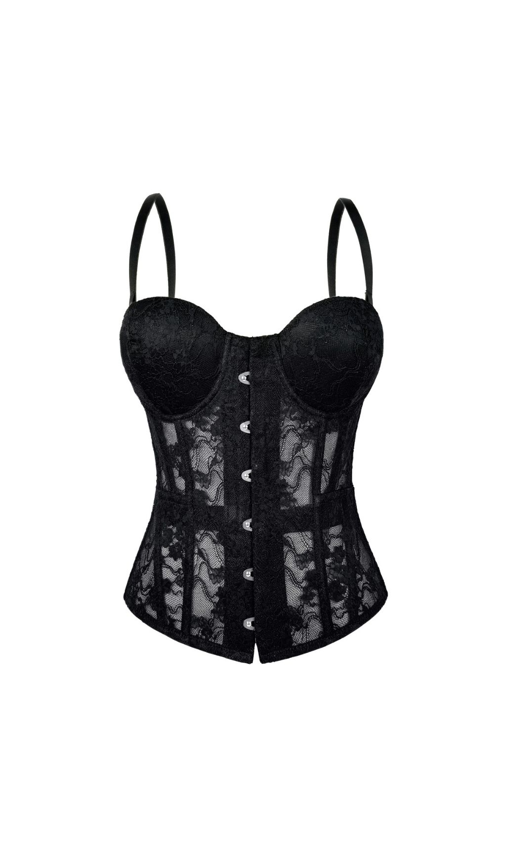 Karma Enchanting Lace Corset Top - Sheer Boned Bustier