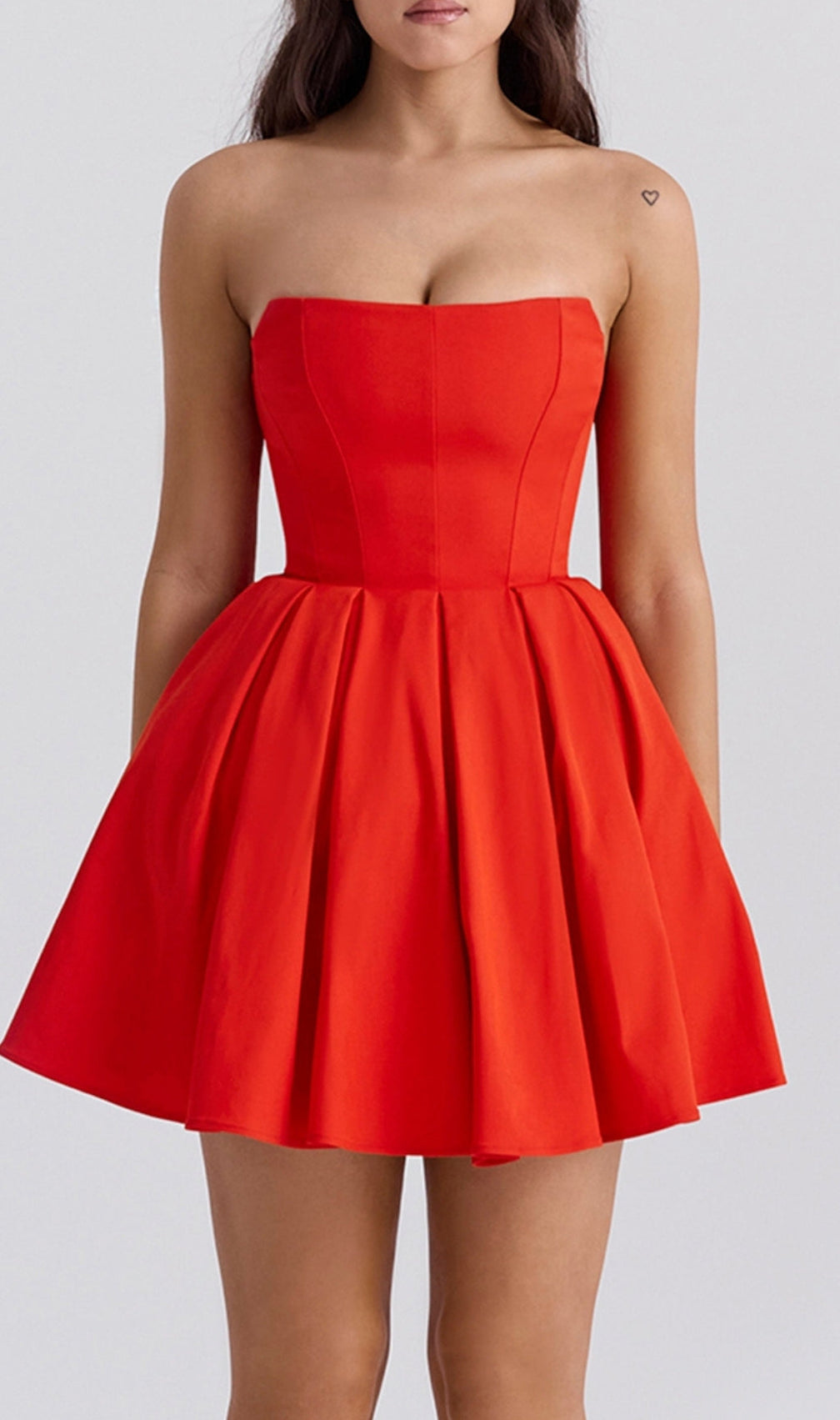 Aquamarine Red Strapless Mini Dress