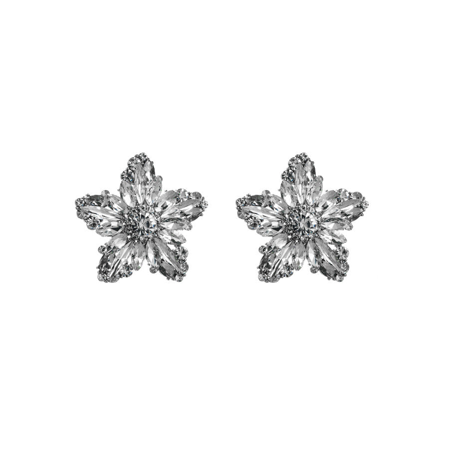 Anwar Flower Rhinestone Earrings