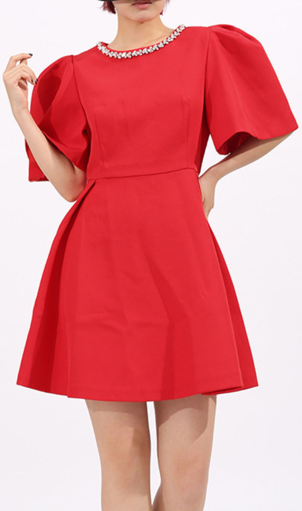 Gunda Red Diamante Mini Dress