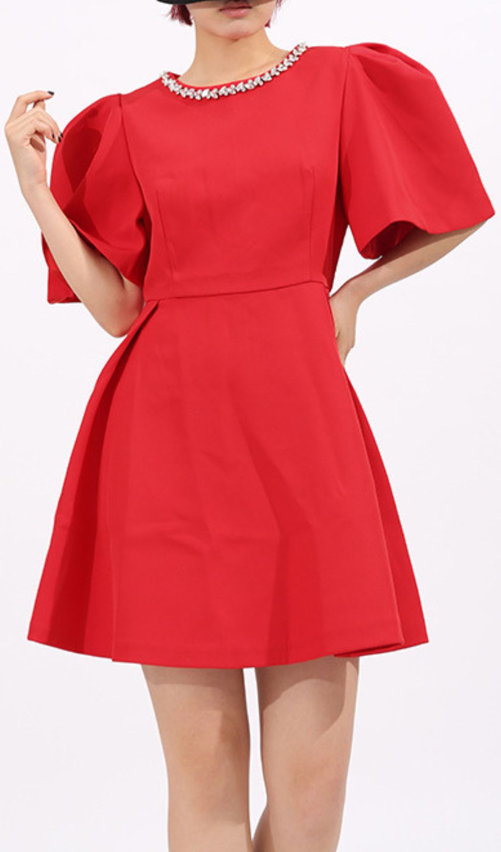 Gunda Red Diamante Mini Dress