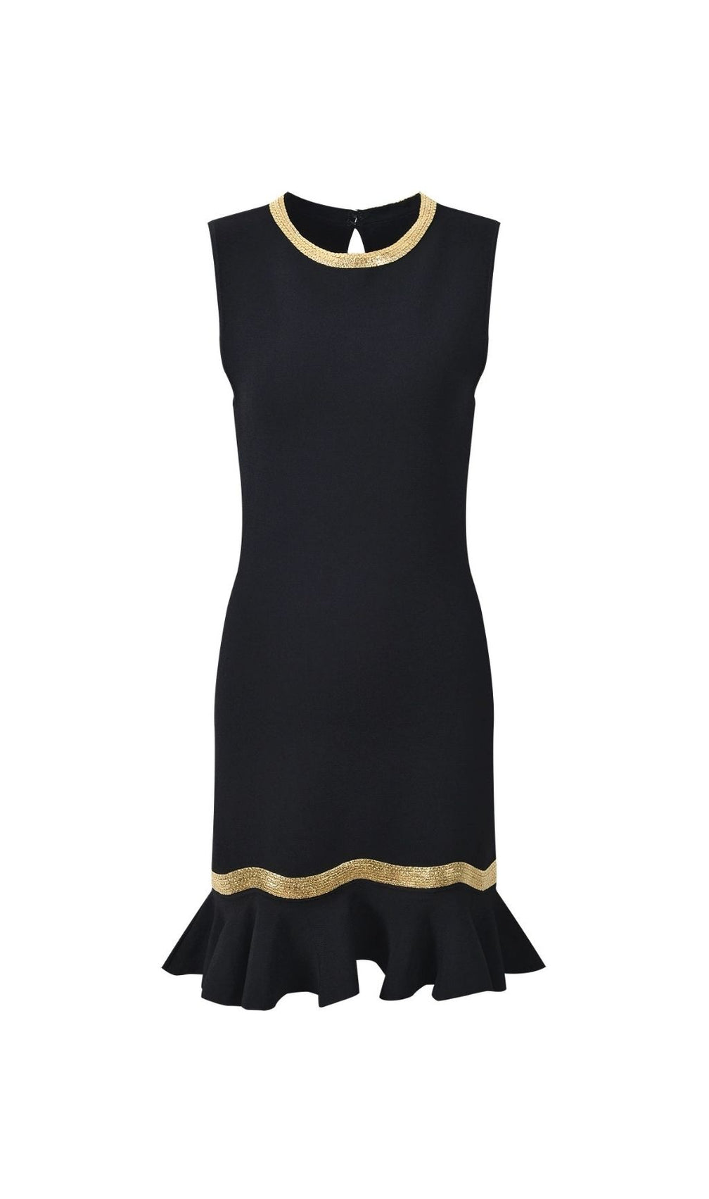 Ophira Metal Chain Trim Knit Short Dress