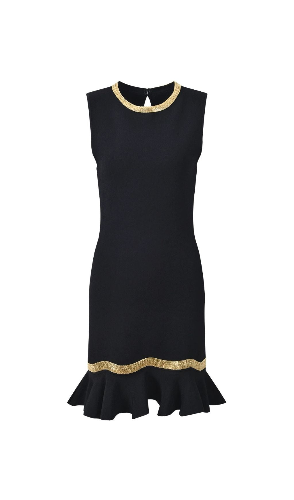 Ophira Metal Chain Trim Knit Short Dress