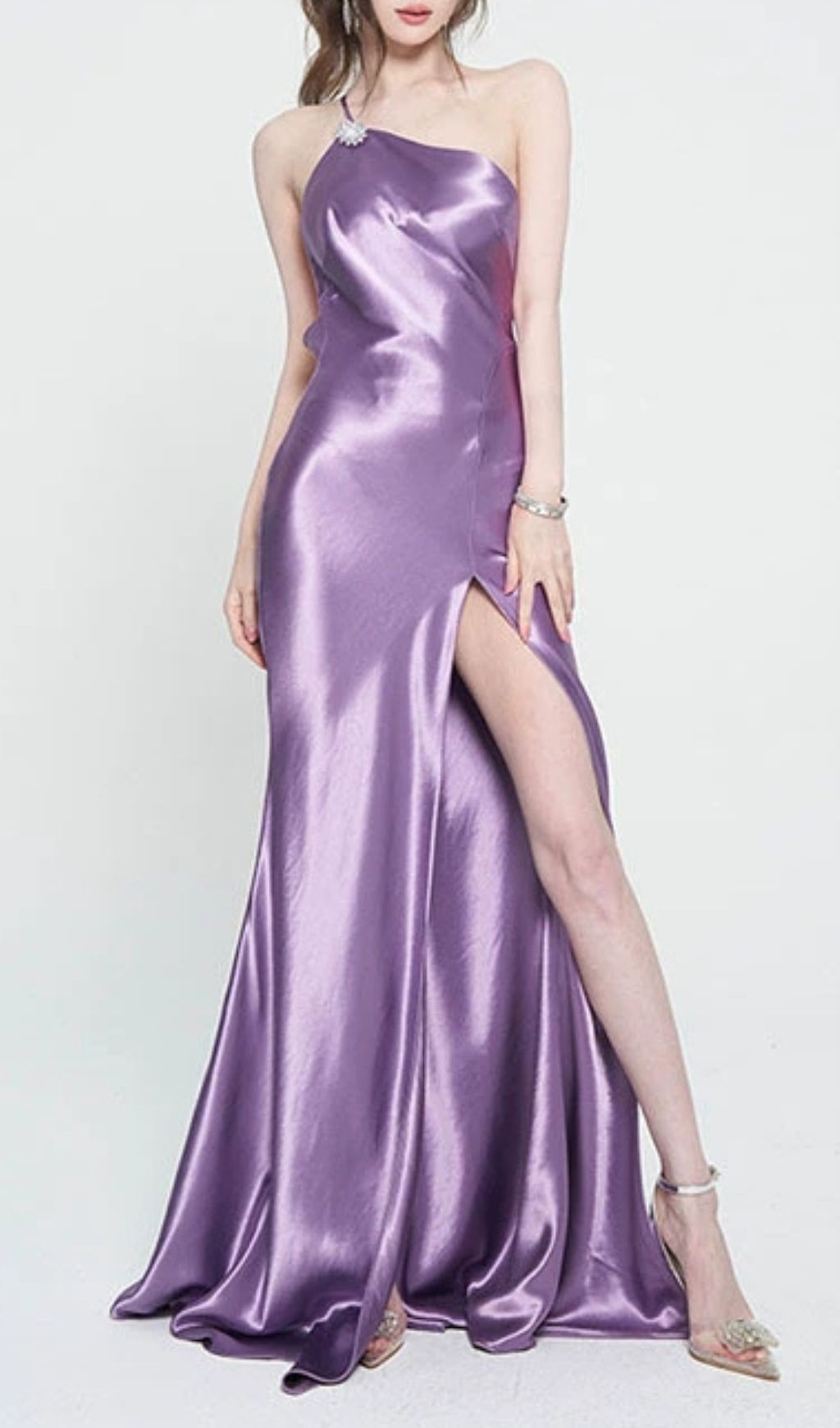 Faith Purple Backless Slit Maxi Dress