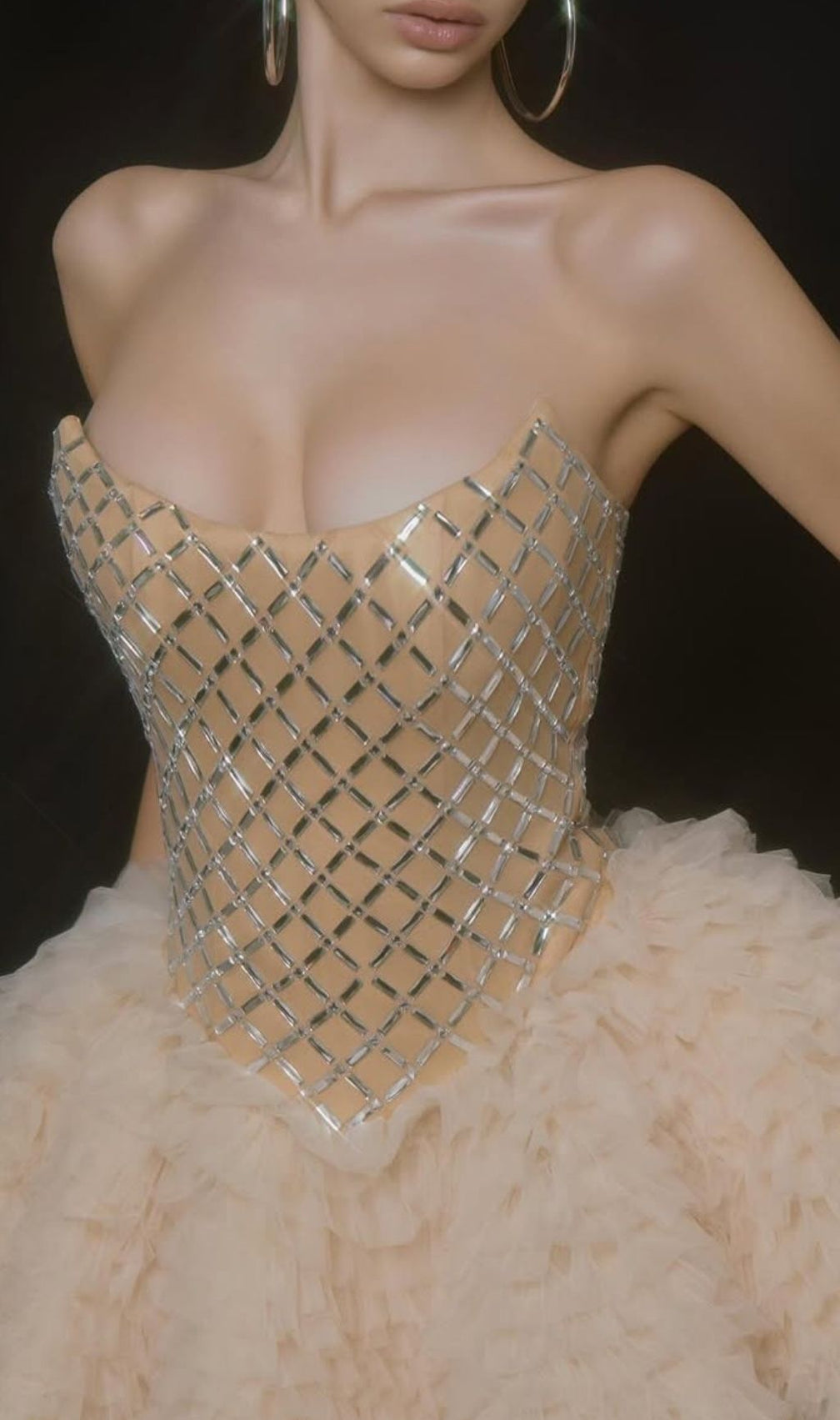 Keli Strapless Crystal Tulle Mini Dress: Dazzle & Glamour for Unforgettable Nights