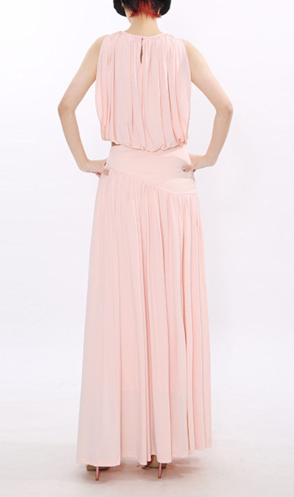 Jennyl Effortless Chic Blush Pink Crop Top & Maxi Skirt Set | Two-Piece Outfit