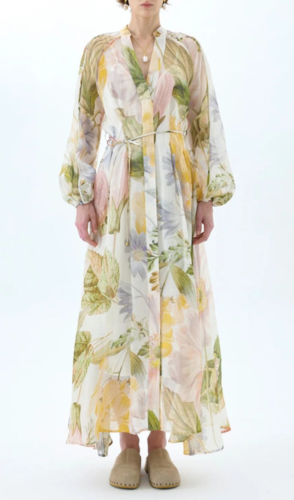 Ibis Floral Flowy Maxi Dress | Elegant Long Sleeve Print Gown for Women